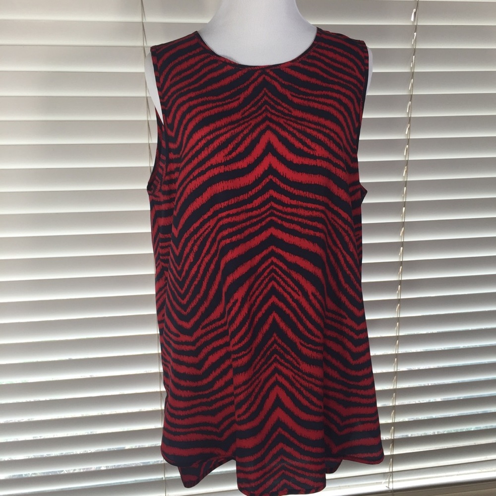 Michael Michael Kors Zebra Print High Low Top L